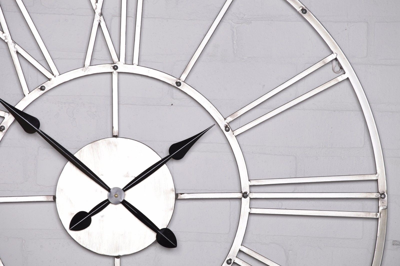 Aged Silver Metal Wall Clock Furniture La Maison Chic Luxury Interiors
