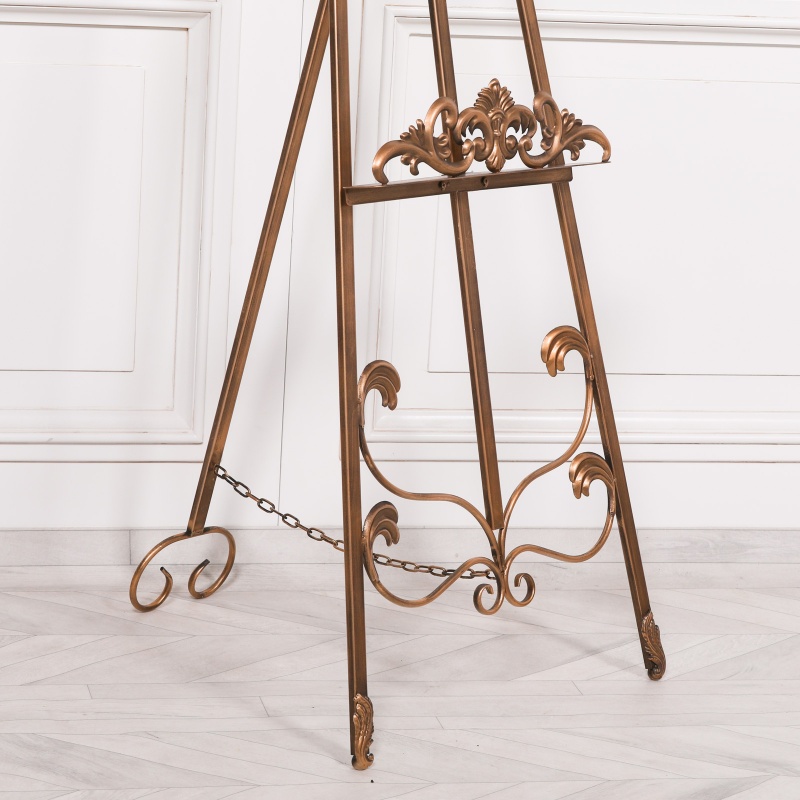 French Style Antiqued Gold Metal Easel Metal Easel UK