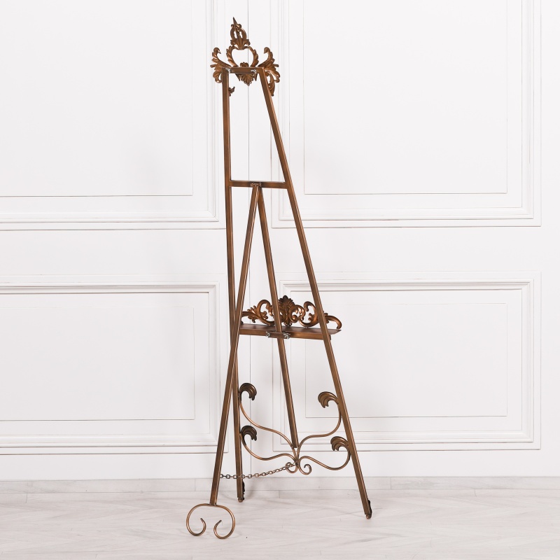 French Style Antiqued Gold Metal Easel Metal Easel UK