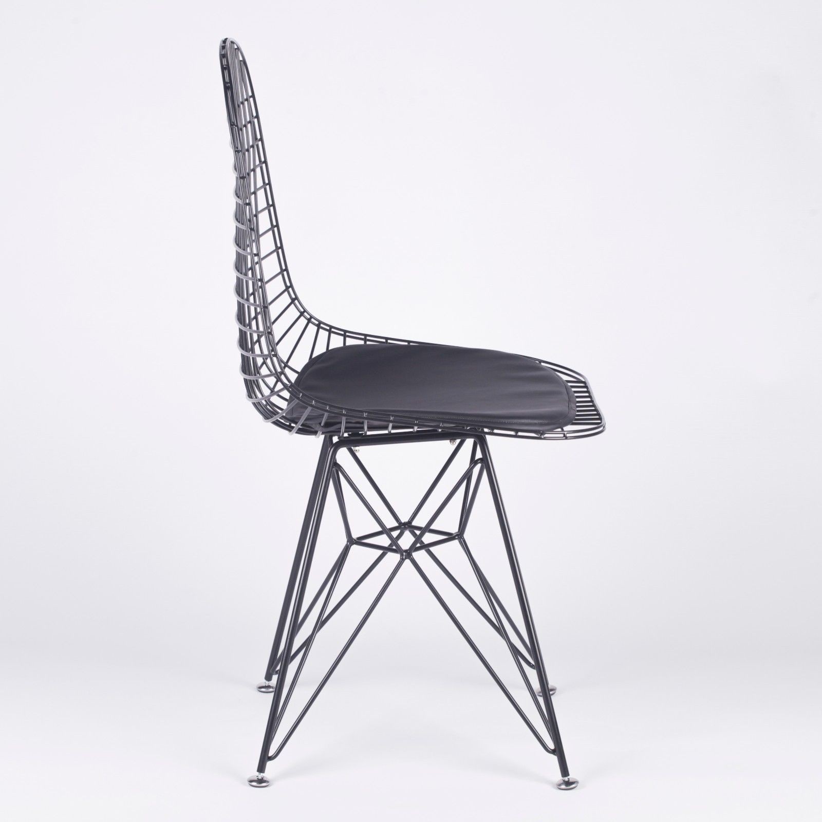dkr inspired black mesh eiffel style wire dining chair