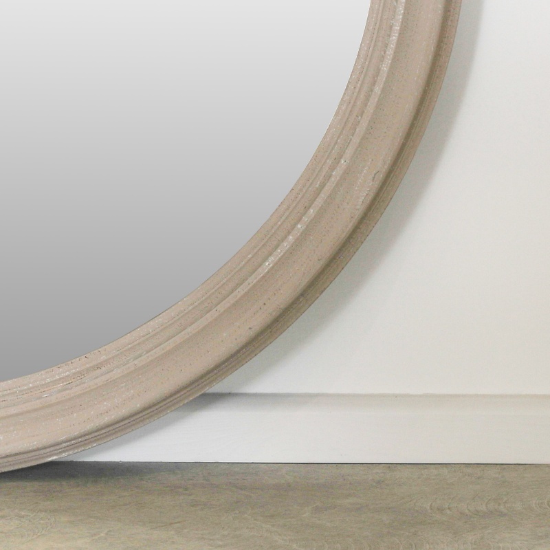 Round Distressed Taupe Mirror Taupe Mirror UK