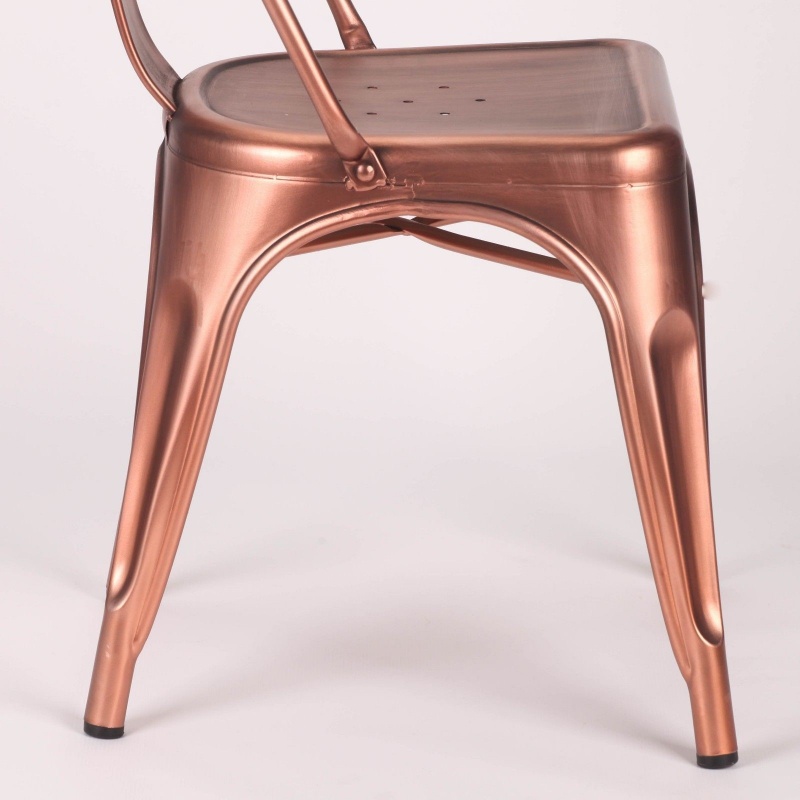 Vintage Tolix Style Metal Copper Industrial Cafe Dining Chair V2 brushed V2 brushed UK