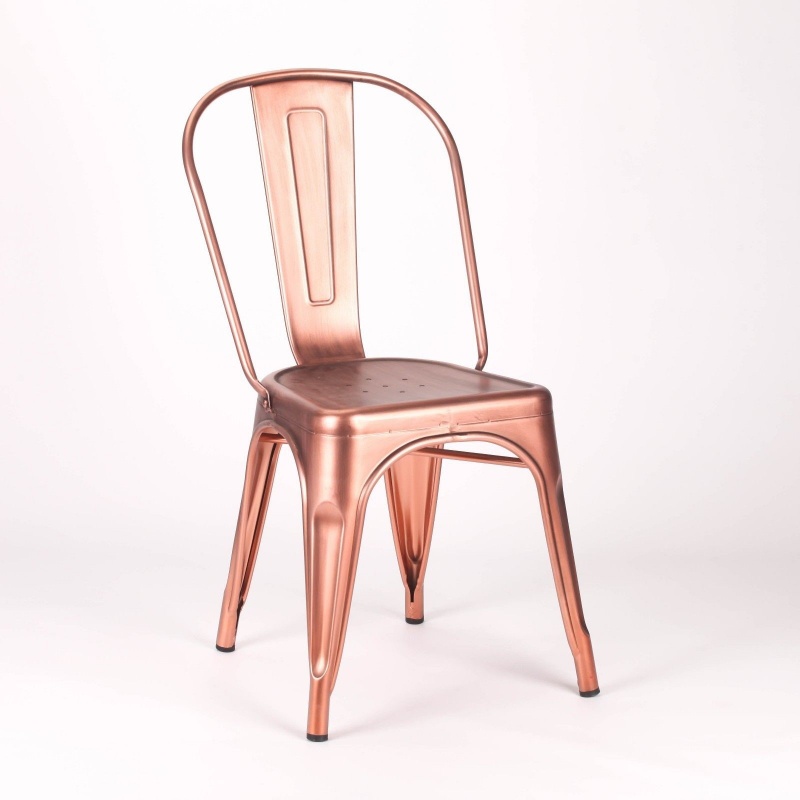 Vintage Tolix Style Metal Copper Industrial Cafe Dining Chair V2 brushed V2 brushed UK