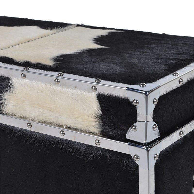 Safari Cowhide Storage Bench Furniture La Maison Chic Luxury