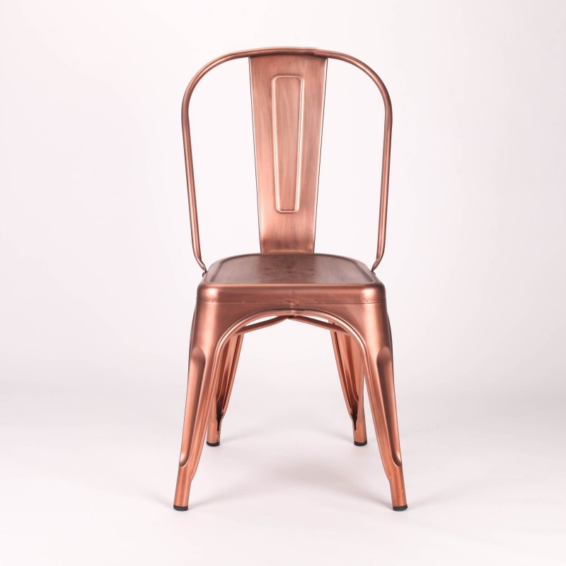 Vintage Tolix Style Metal Copper Industrial Cafe Dining Chair V2 brushed V2 brushed UK