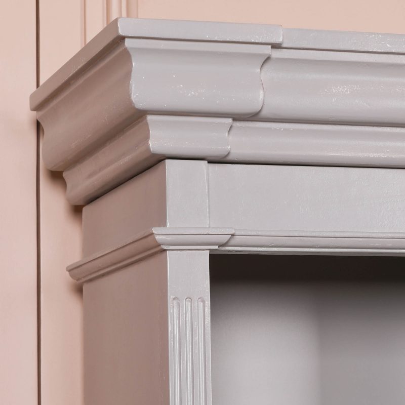 Ambroise Large Breakfront Distressed Painted Grey Dresser Bookcase Dresser Bookcase UK