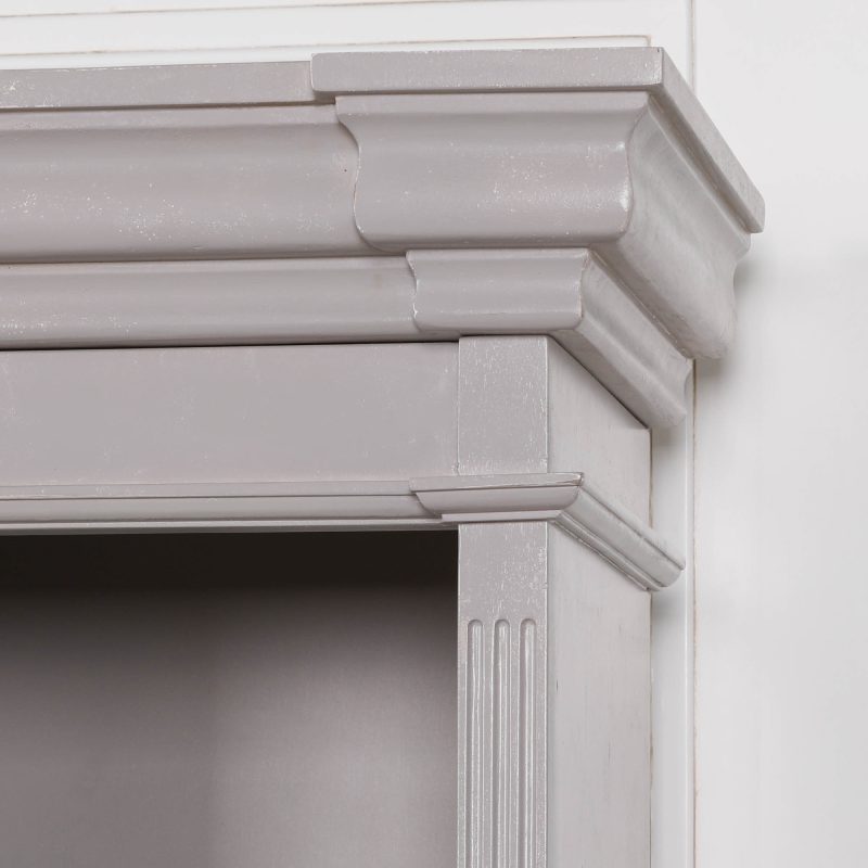 Ambroise Large Breakfront Distressed Painted Grey Dresser Bookcase Dresser Bookcase UK