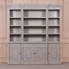 Ambroise Large Breakfront Distressed Painted Grey Dresser Bookcase Dresser Bookcase UK
