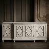 Aspen Grey Painted Distressed Breakfront Sideboard Breakfront Sideboard UK