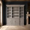 Ambroise Large Breakfront Distressed Painted Grey Dresser Bookcase Dresser Bookcase UK