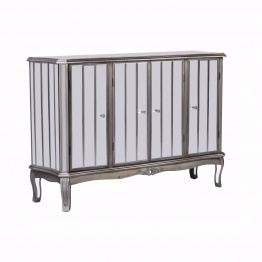 Champagne Silver Mirrored Four Door Venetian Sideboard Venetian Sideboard UK
