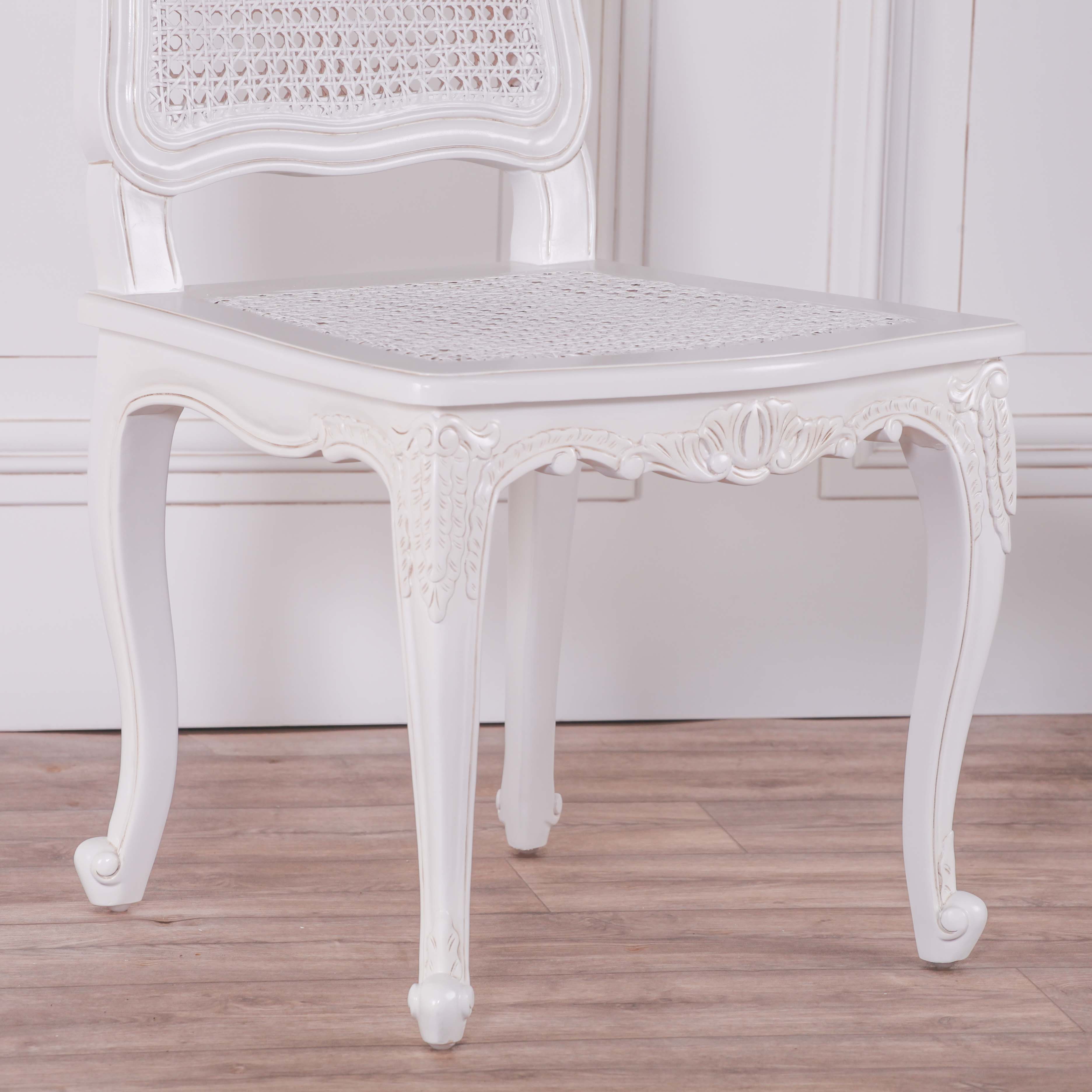 French Provencal White Rattan Dining Chair Furniture La Maison Chic