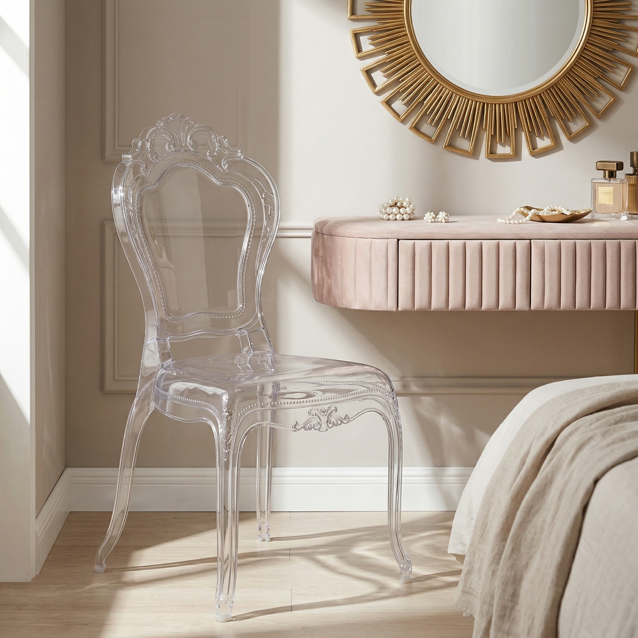 French Style Clear Ghost Transparent Contemporary Chair Contemporary Chair UK