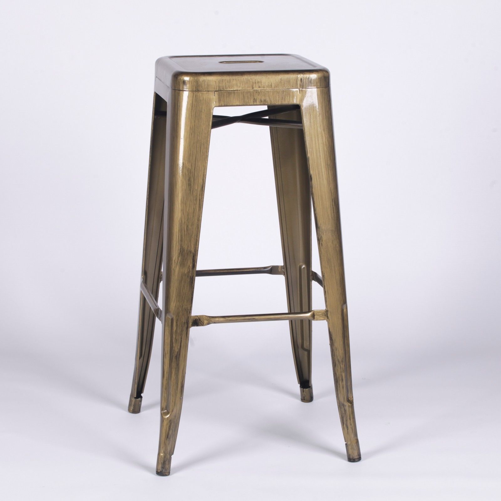 metal brushed brass gold large bar stool