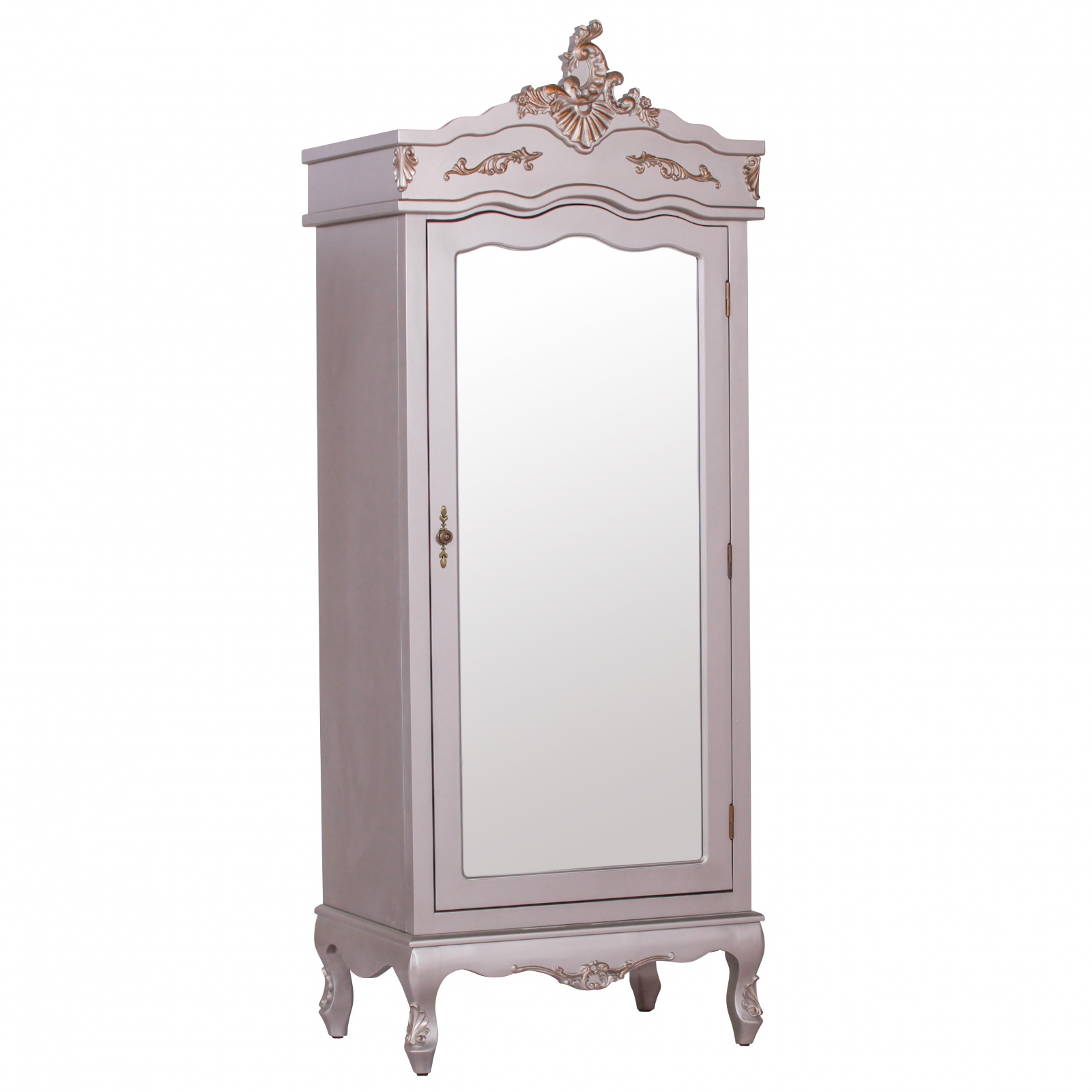 French Style Silver Single Door Armoire Furniture La Maison Chic Luxury Interiors