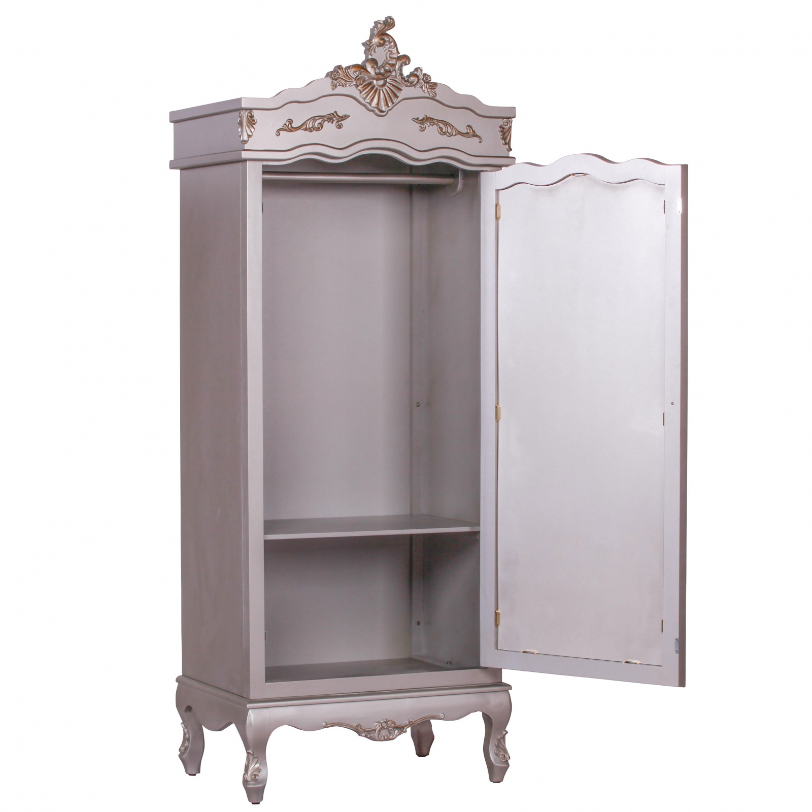 French Style Silver Single Door Armoire Furniture La Maison Chic
