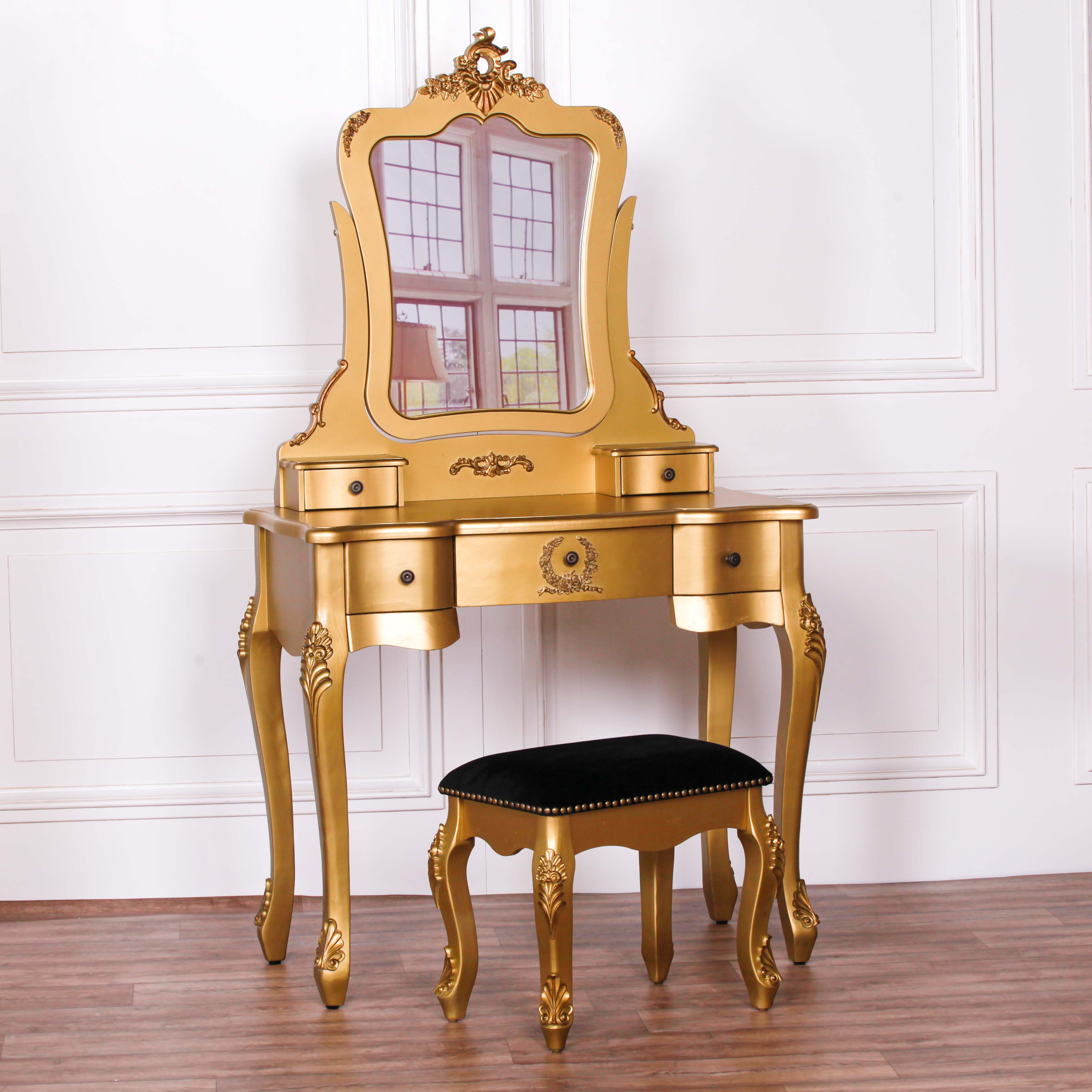 French Style Gold Dressing Table And Stool Furniture La Maison Gold Dressing Table And Stool Copy Uk