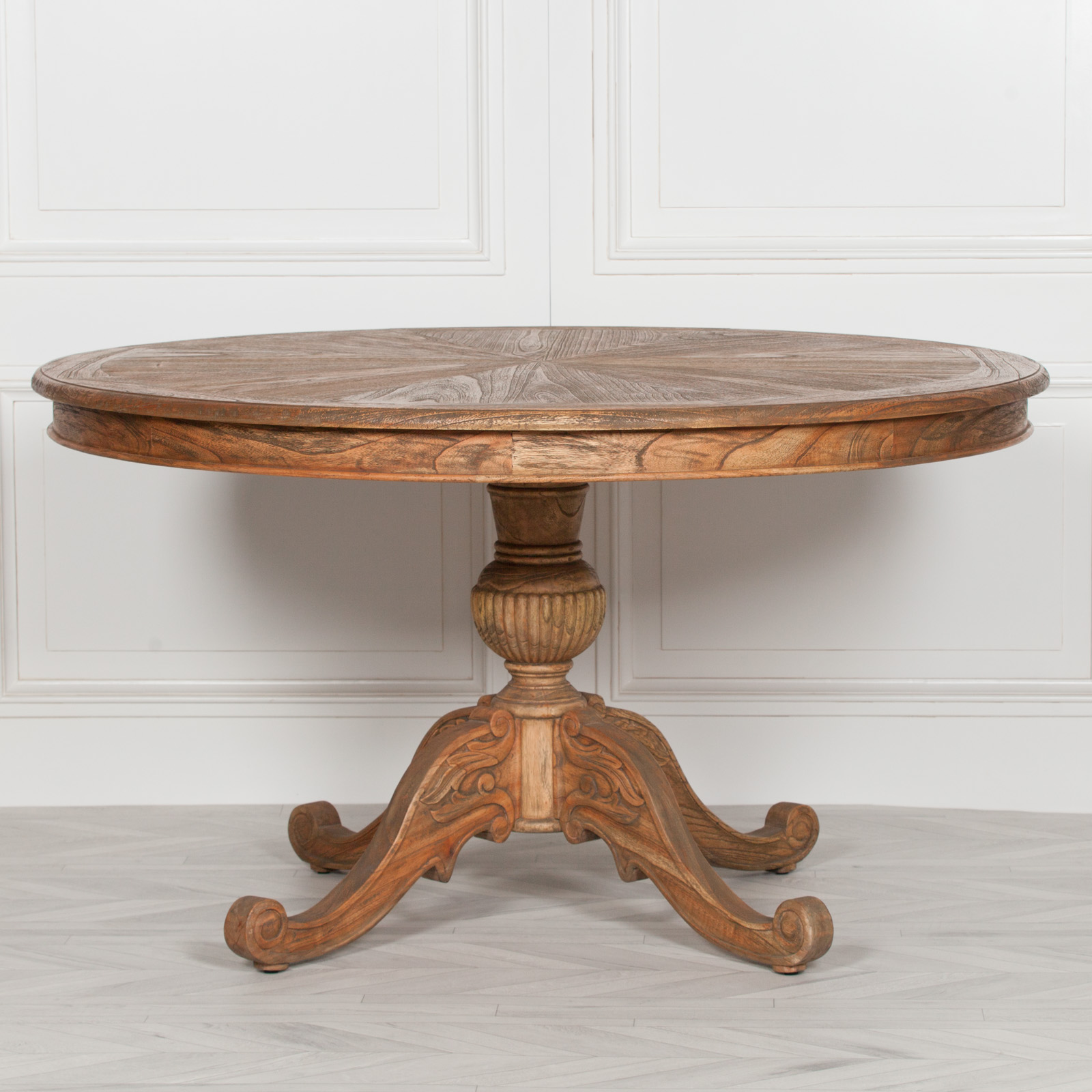 Alisanne Rustic Wooden Round Dining Table Furniture - La Maison Chic
