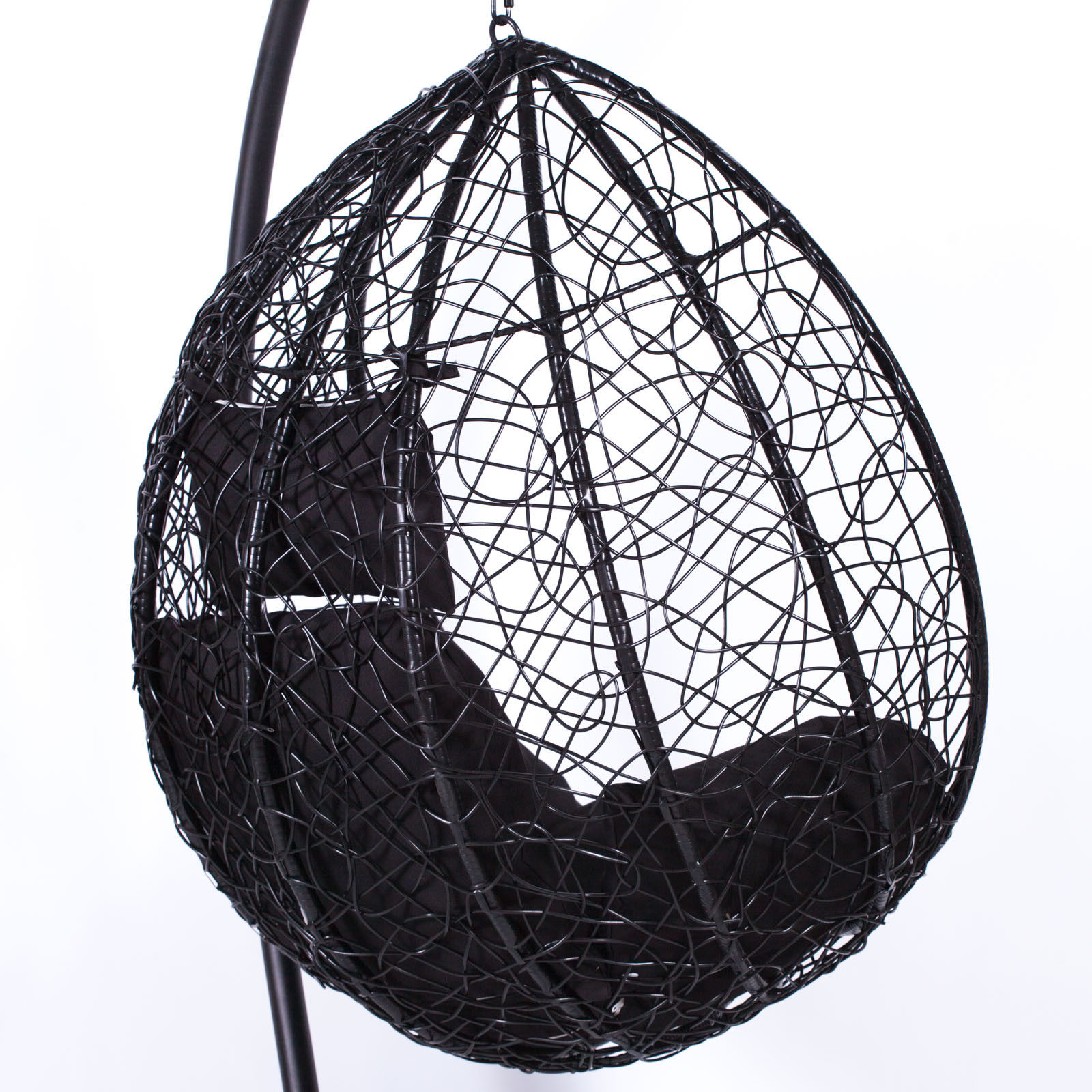 Rattan Black Swing Weave Patio Garden Hanging Egg Chair