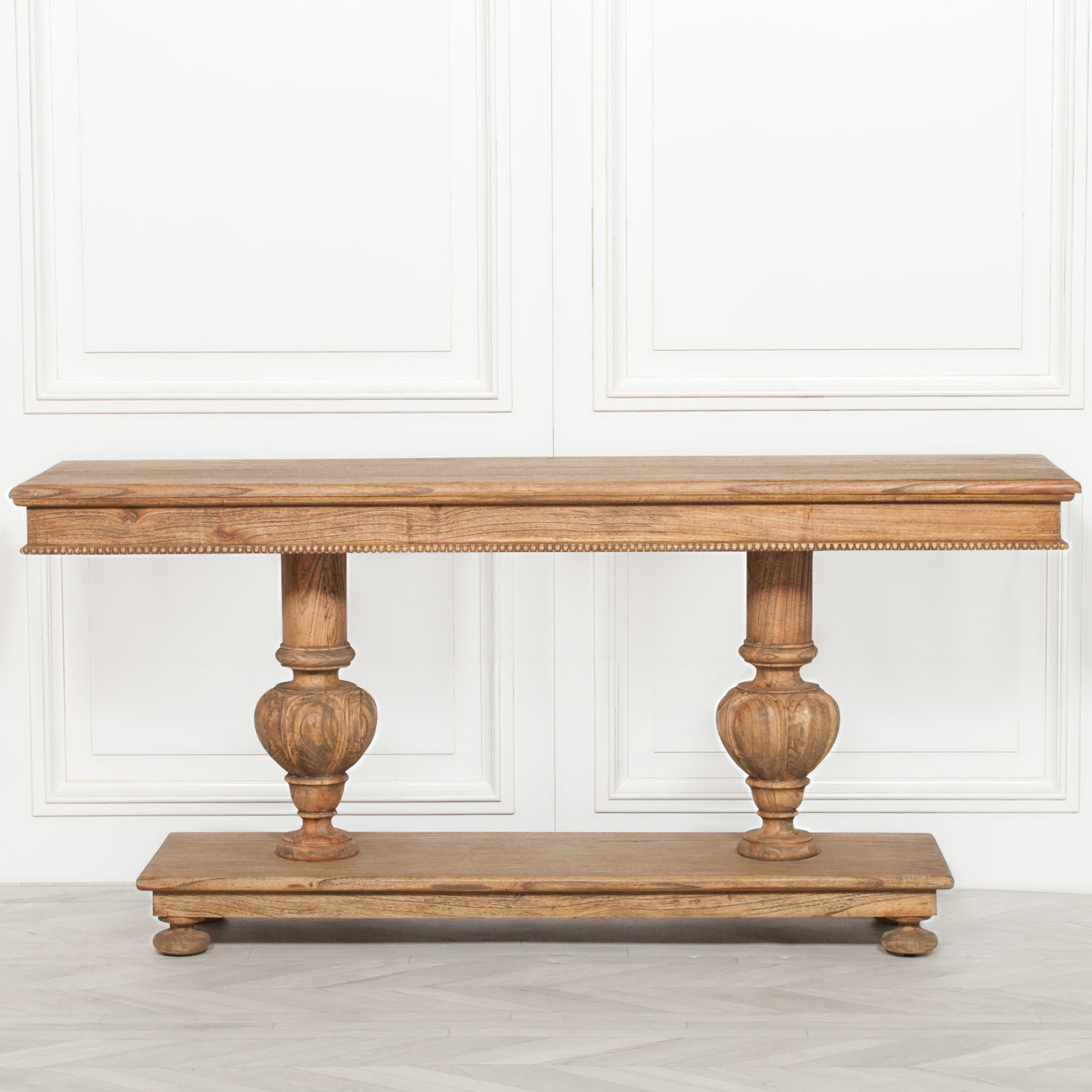 Aged Large Rustic Wooden Console Furniture La Maison Chic Luxury