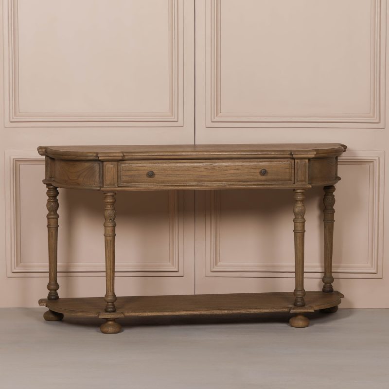 Aged Lourdes Rustic Wooden Console Table Console Table UK