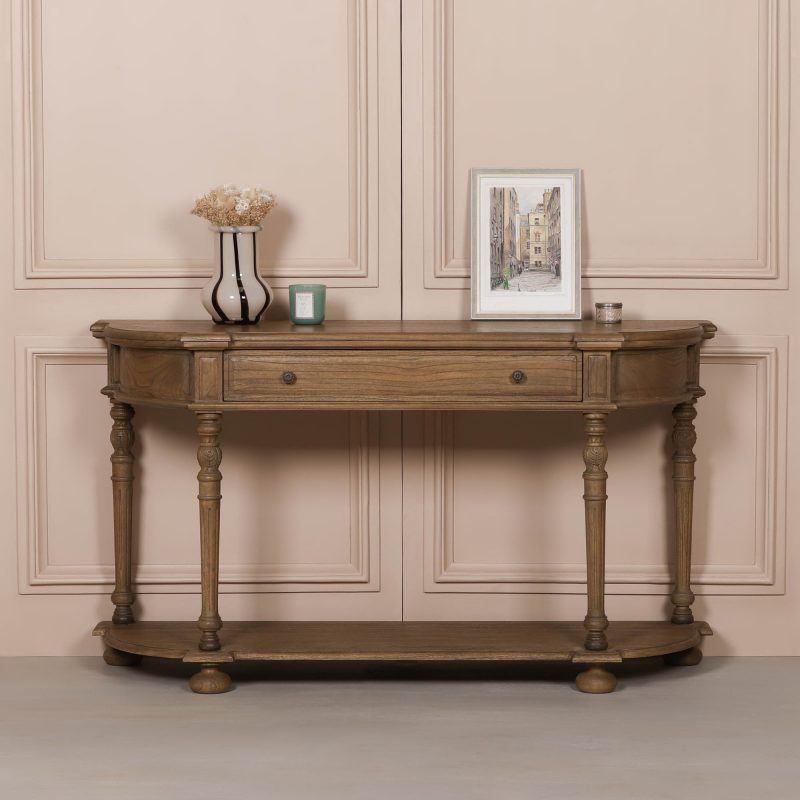 Aged Lourdes Rustic Wooden Console Table Console Table UK