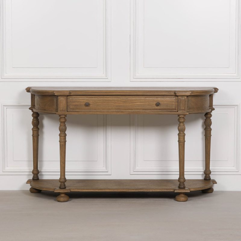 Aged Lourdes Rustic Wooden Console Table Console Table UK