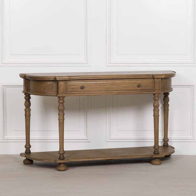 Aged Lourdes Rustic Wooden Console Table Console Table UK