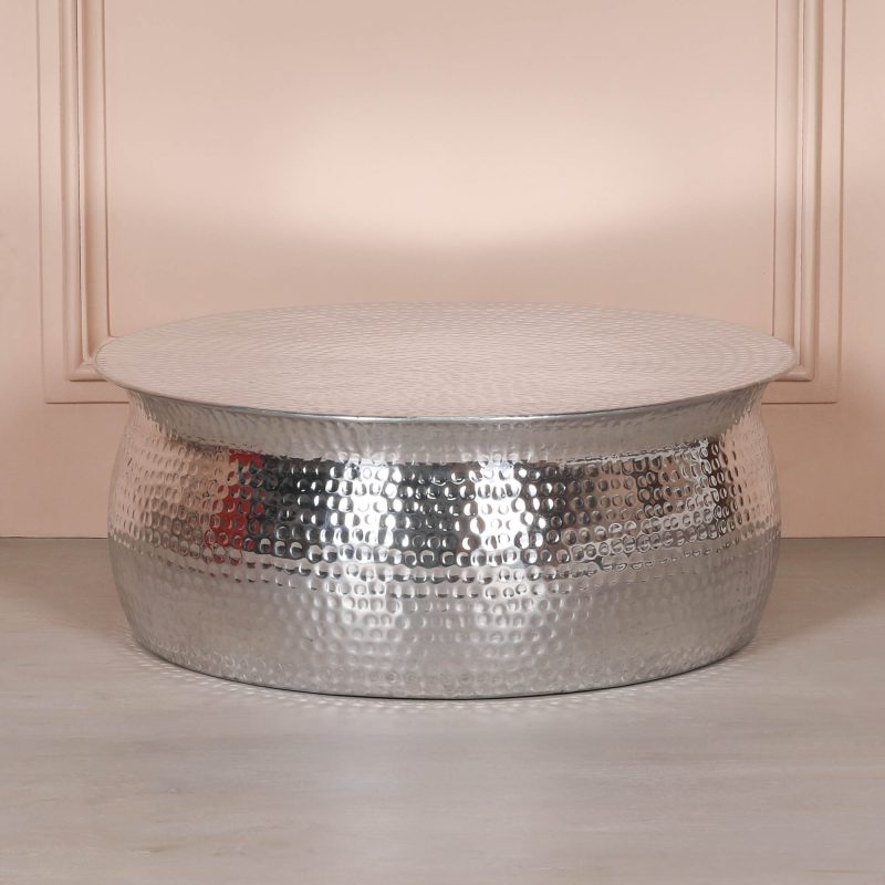 Aluminium Round Hammered Metal Coffee Table Coffee Table UK