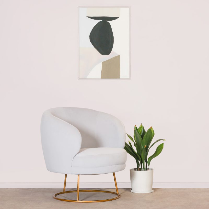 Allouette Art Deco Grey Armchair With Gold Base Gold Base UK