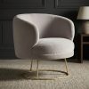 Allouette Art Deco Grey Armchair With Gold Base Gold Base UK