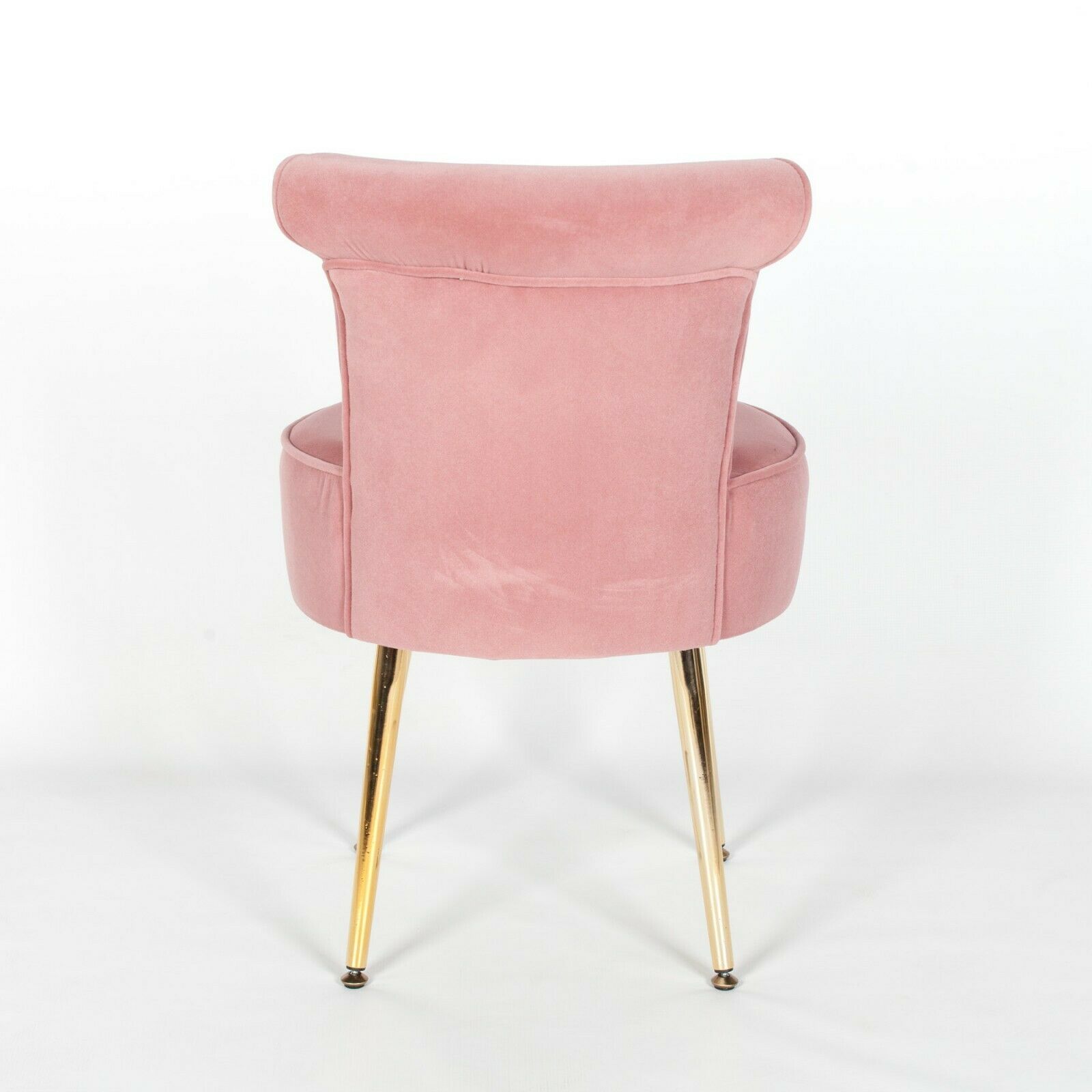 Amour Velvet Pink Gold Legs Dressing Table Stool