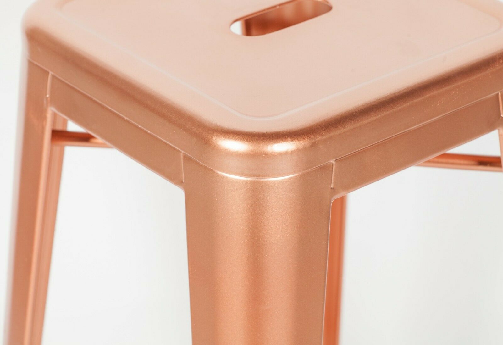 Tolix Inspired Industrial Rose Gold Bar Stool Furniture La Maison