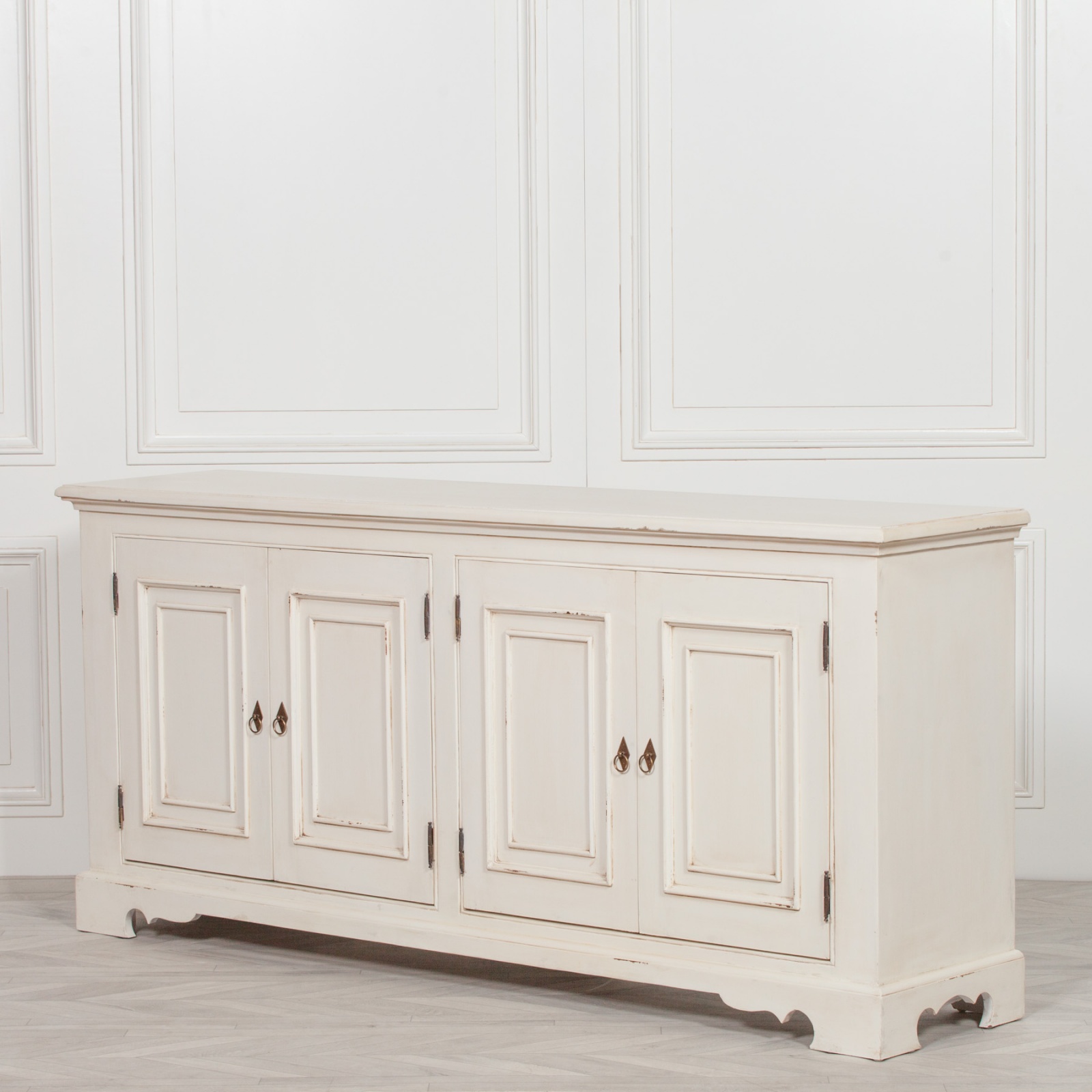 Adile Distressed Off White Large Sideboard Furniture La Maison Chic