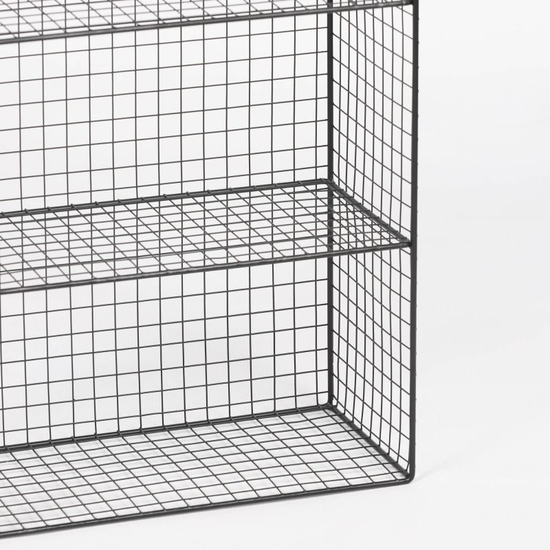 Industrial Metal Wire 3 Tier Black Shelf Rack Vintage Retro Style Wall Mounted Wall Mounted UK