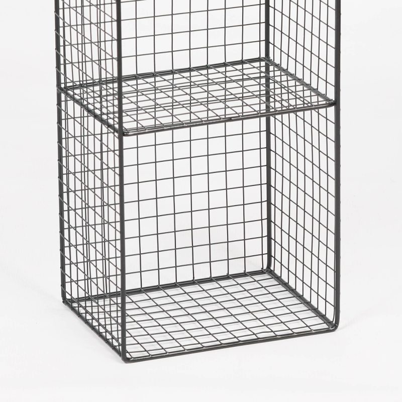 Industrial Metal Wire 3 Tier Slim Black Shelf Rack Vintage Retro Style Wall Mounted Wall Mounted UK
