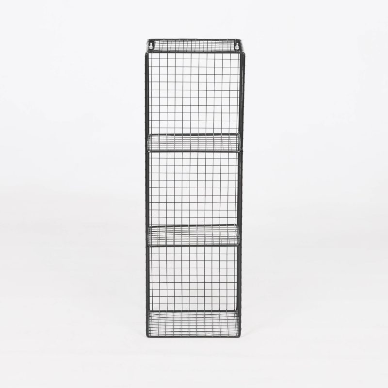 Industrial Metal Wire 3 Tier Slim Black Shelf Rack Vintage Retro Style Wall Mounted Wall Mounted UK