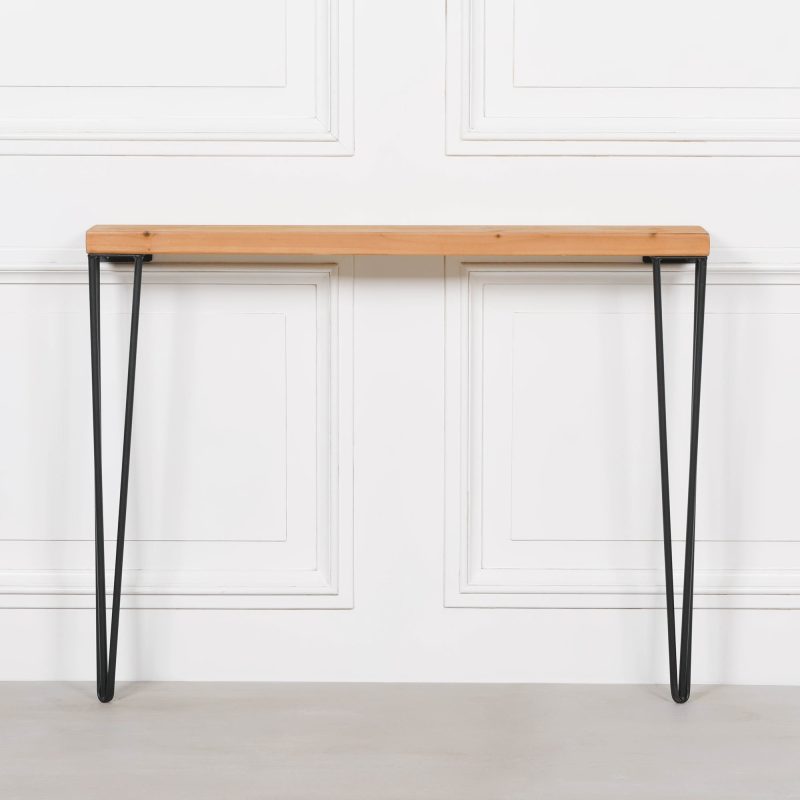 Rustic Wooden Hairpin Hall Table Console 77cm Console 77cm UK