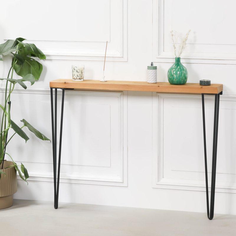 Rustic Wooden Hairpin Hall Table Console 77cm Console 77cm UK