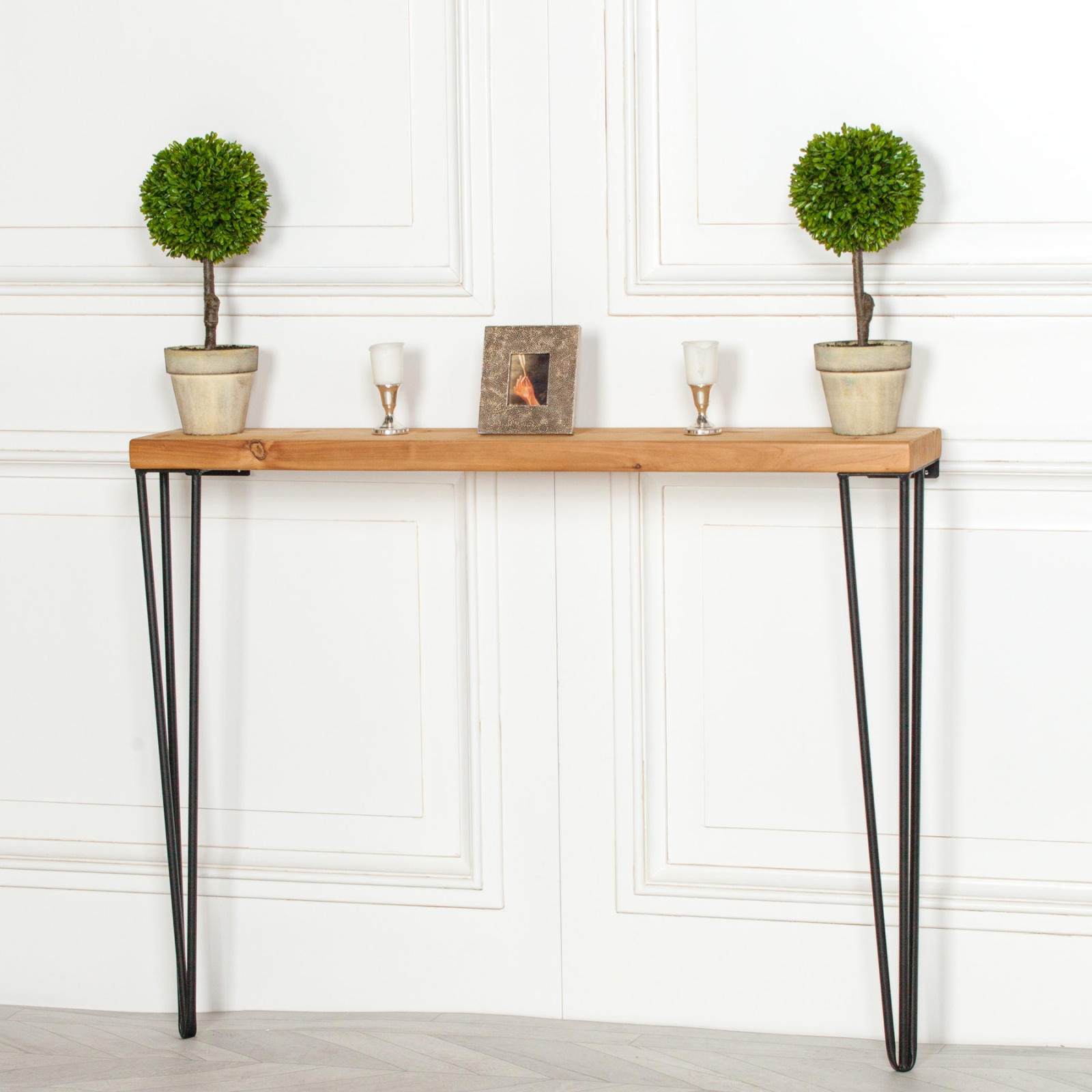Rustic Wooden Hairpin Hall Table Console 77cm Furniture La Maison