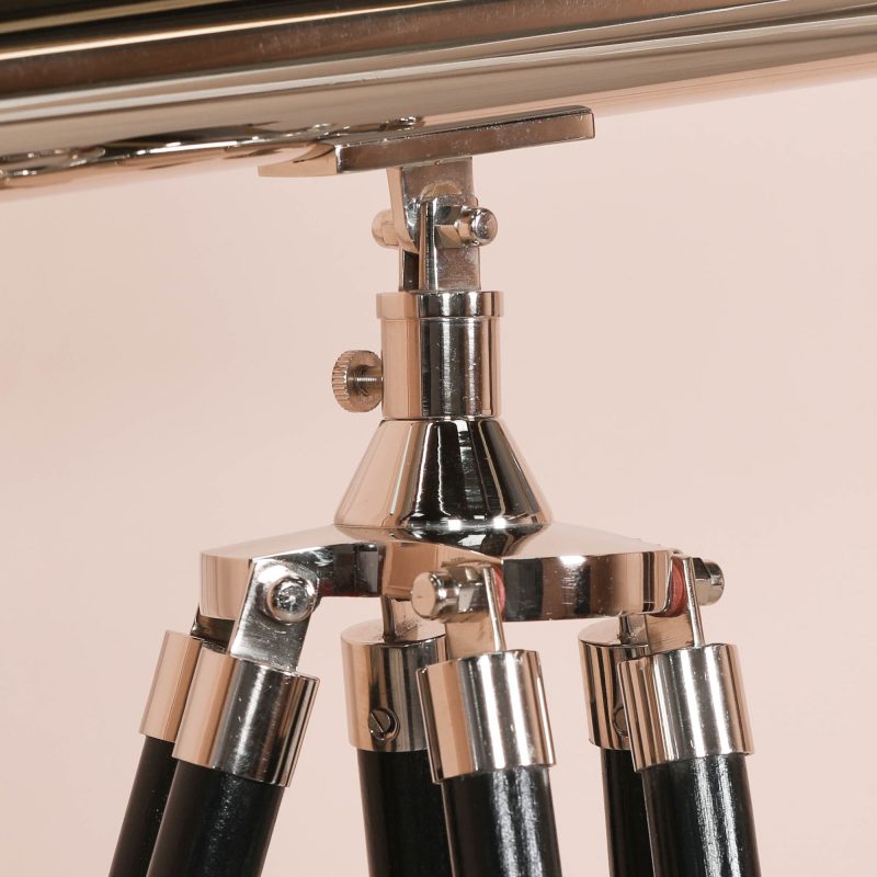 Chrome Nickel Plated Telescope On A Wooden Tripod Stand Tripod Stand UK