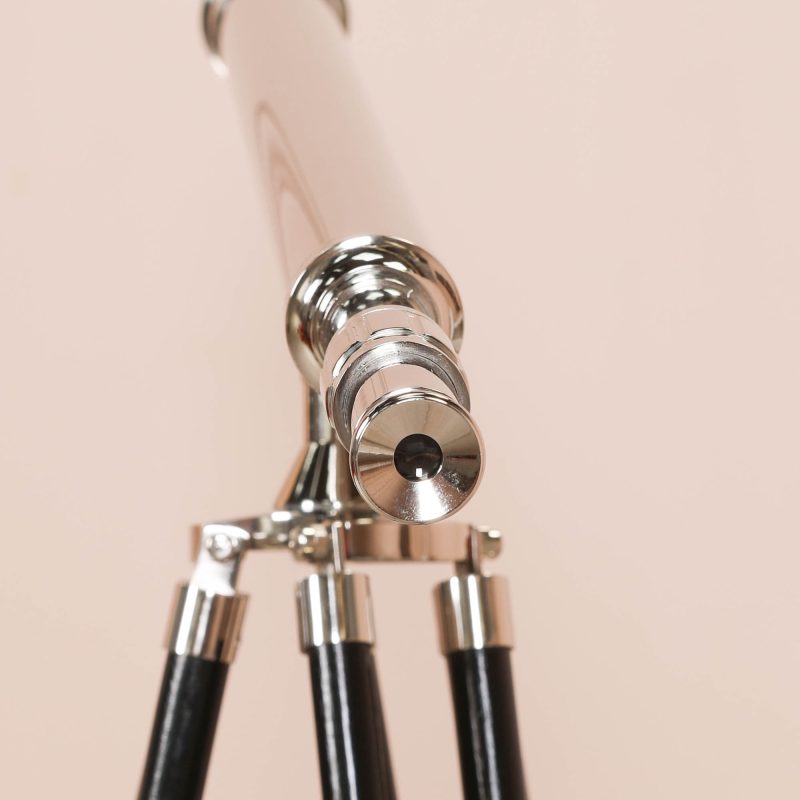 Chrome Nickel Plated Telescope On A Wooden Tripod Stand Tripod Stand UK