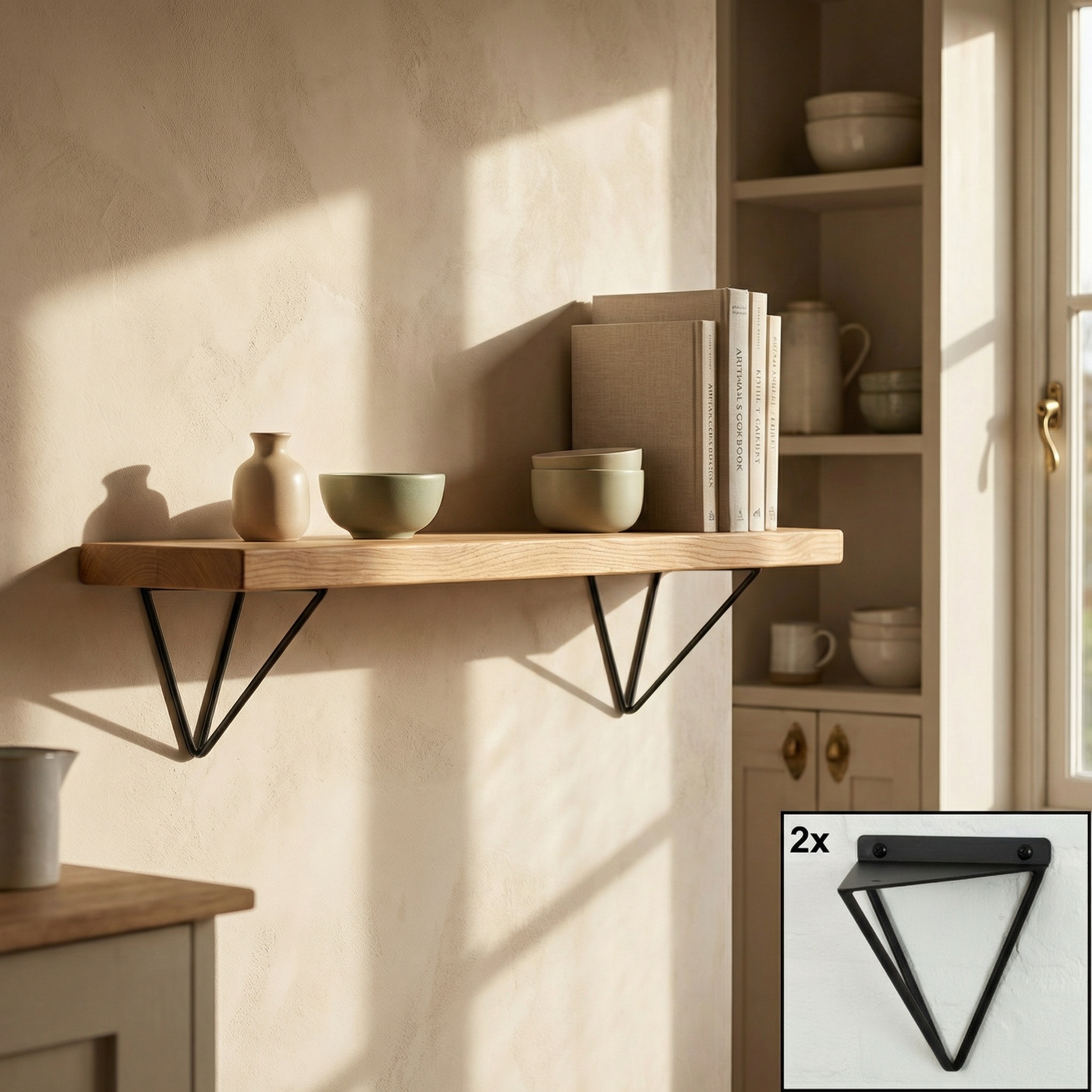 2 Black Hairpin Metal Shelf Support Wall Mount Brackets Pair For Scaffold Board Scaffold Board UK