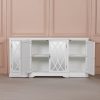 Elinore White Breakfront Mirrored Sideboard Mirrored Sideboard UK