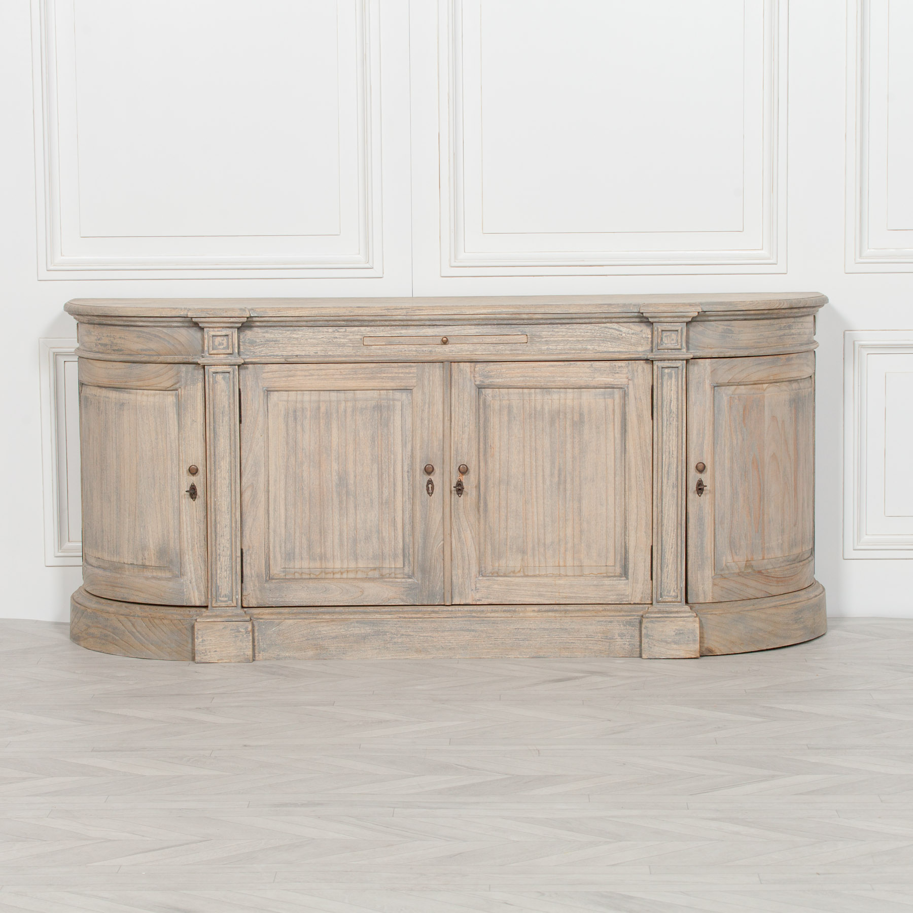 French Rustic Classic farmhouse rounded sideboard