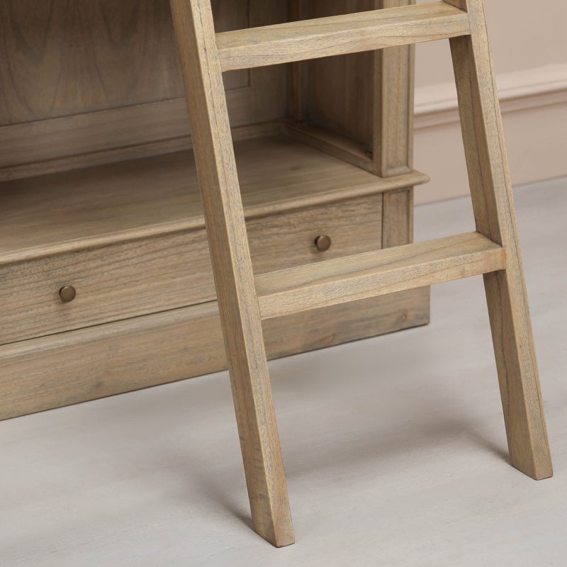Avalon Rustic Large Open Bookcase With Ladder With Ladder UK