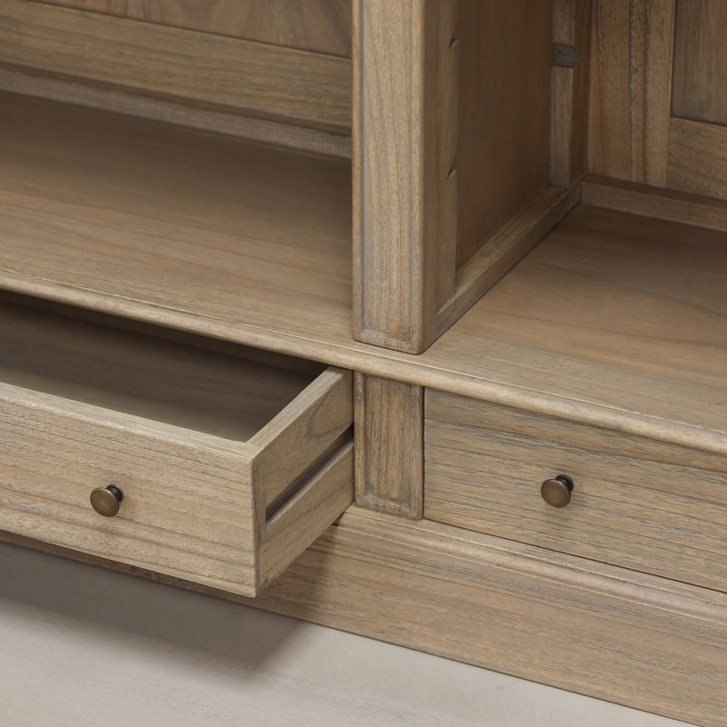 Avalon Rustic Large Open Bookcase With Ladder With Ladder UK