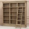 Avalon Rustic Large Open Bookcase With Ladder With Ladder UK