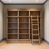 Avalon Rustic Large Open Bookcase With Ladder With Ladder UK