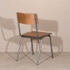 Vintage Retro School Style Metal Industrial Plywood Dining Chair Dining Chair UK